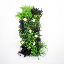 Easily assembled artificial green wall plantings for front porch